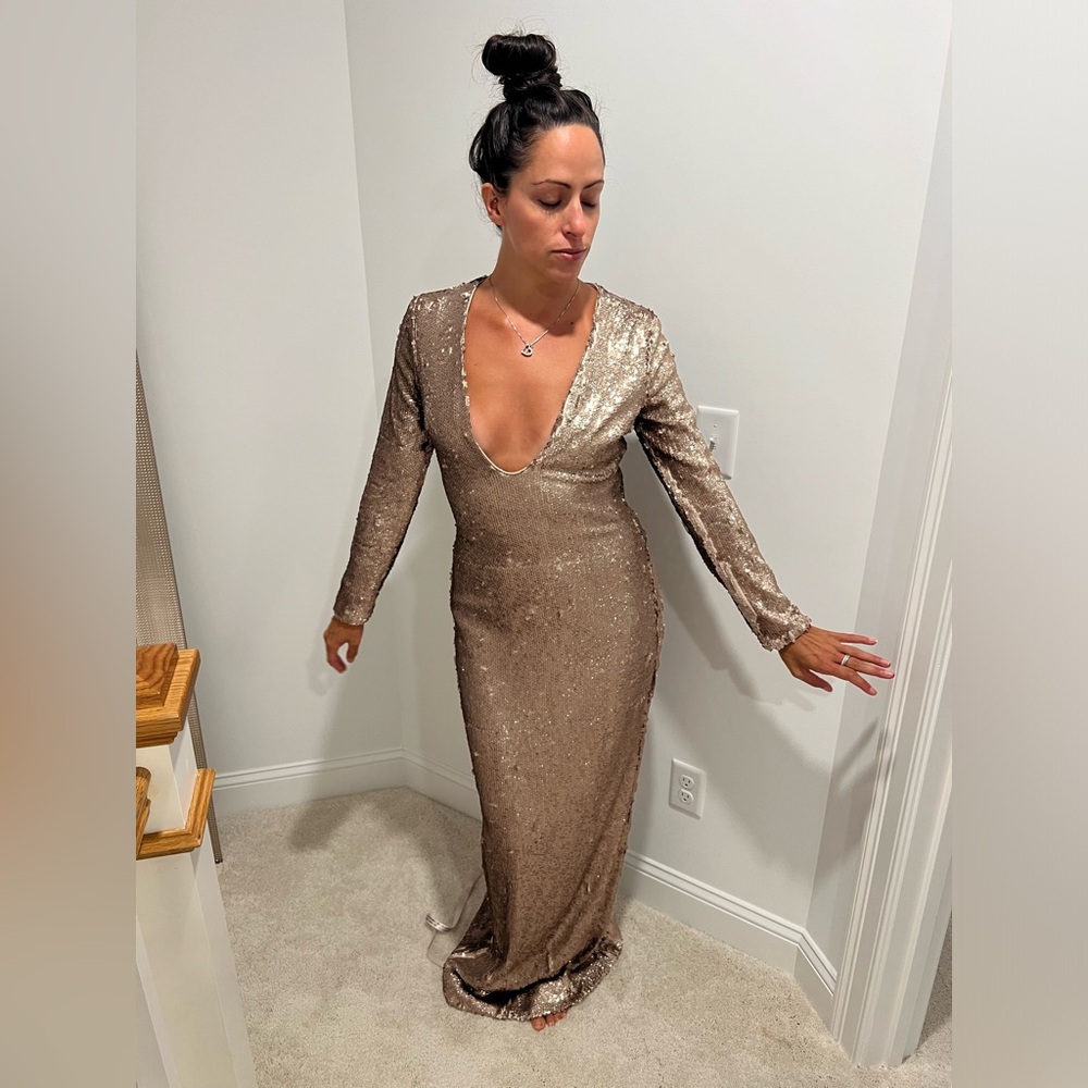 House of CB London gold sequin dress